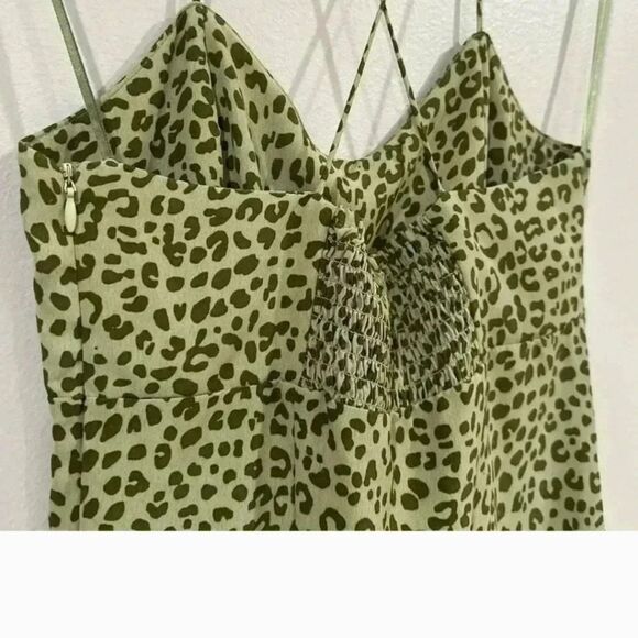 ZARA Green Leopard Print Slip Dress Size XS - Picture 15 of 16